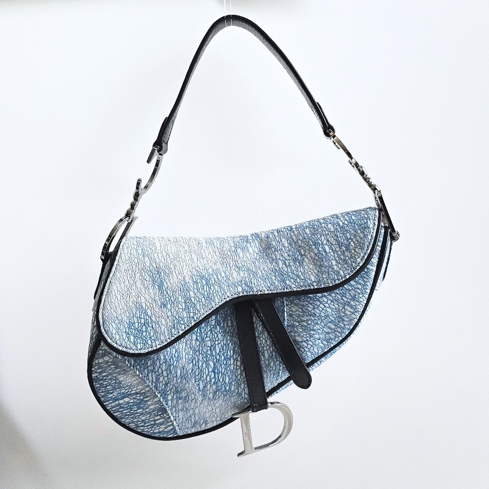 Dior Saddle Bag Denim Tye-Dye Sequin Vintage